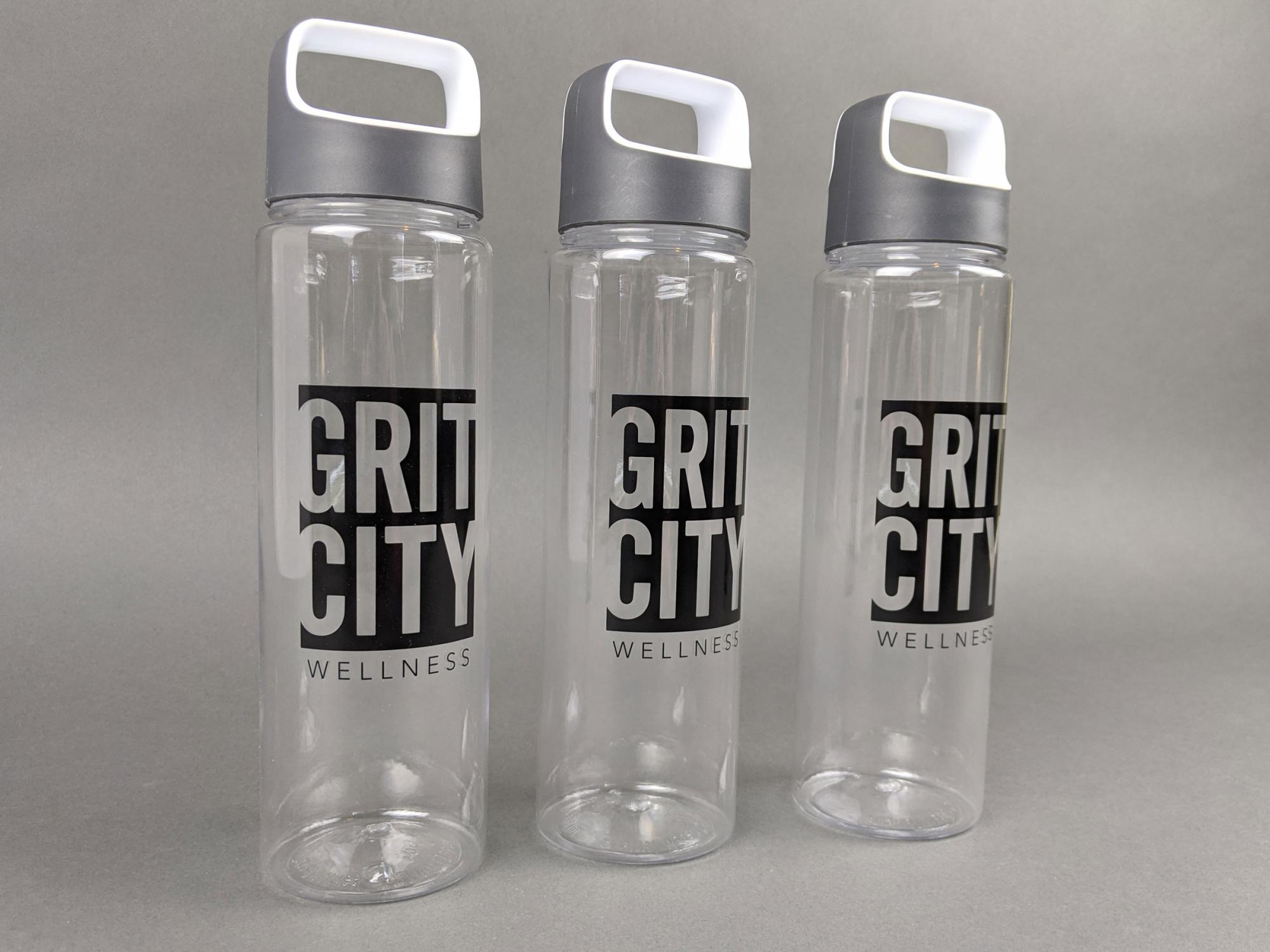Three Grit City Wellness water bottles