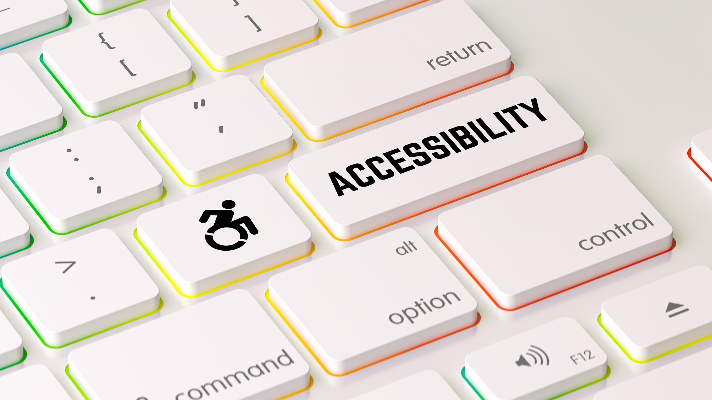 White keyboard with "Accessibility" buttons