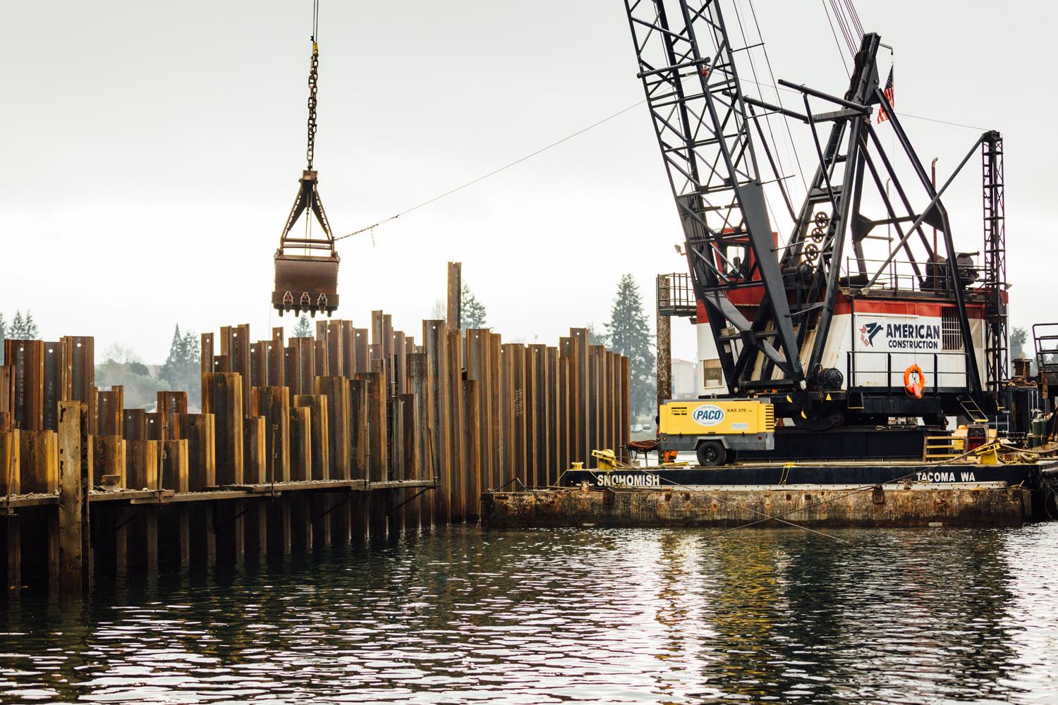 Dredging crane in Gig Harbor